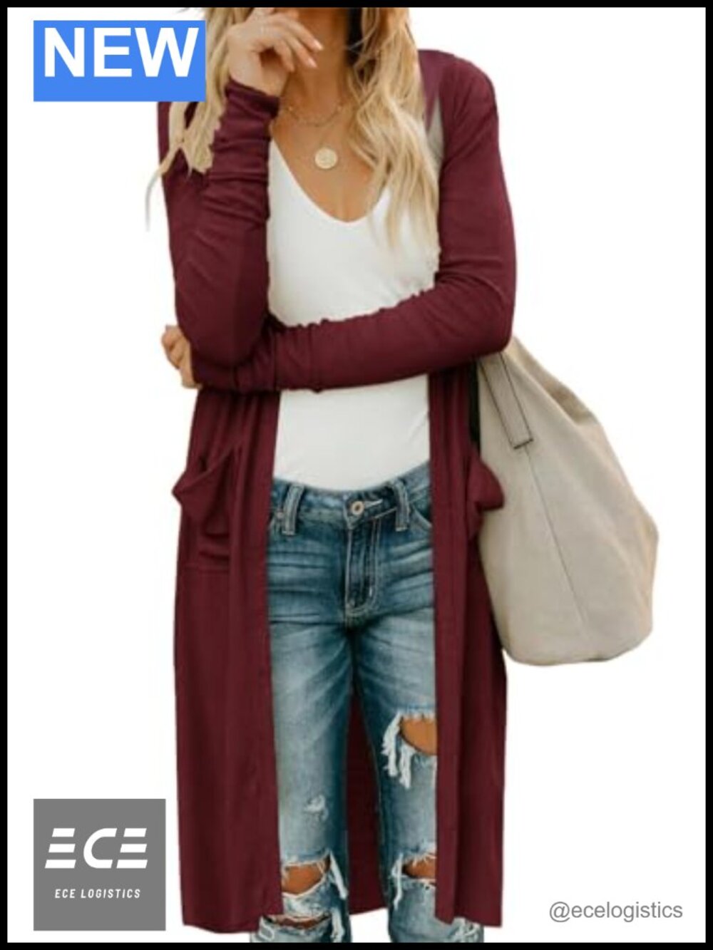 Women's Hooded Open Front Long Sleeve Lightweight Cardigan with Pockets